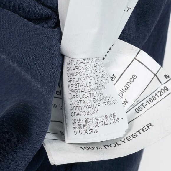 Brunello Cucinelli AW/14 Blue Quilted Silk Crystal Feather-Trim Vest - Picture 11 of 12